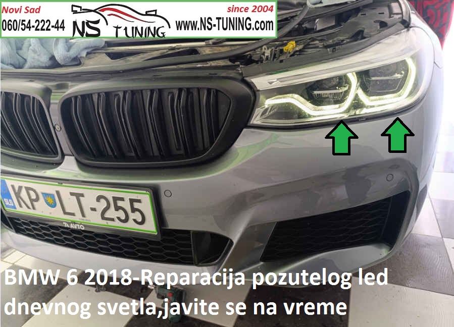 bmw 6 g32 2018 2019 pozutelo led dnevno svetlo reparacija servis farova novi sad ns tuning